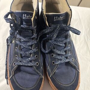 Hybrid & Company Navy High-Top Sneakers